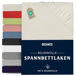 Dreamzie Spannbettlaken 140x190/200 cm - Beige - 100% Baumwolle