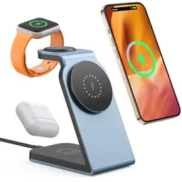 Mag-Safe Wireless Charger 3 in 1 für Apple - Kabelloses Ladegerät für iPhone, AirPods und Apple Watch