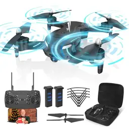 Wipkviey T26 Drohne mit 1080P Kamera, faltbar, 2 Akkus, 26-30 Min Flugzeit, ideal für Anfänger und Kinder