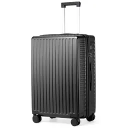 TANTOMI Hartschalen Koffer Trolley, Handgepäck Reisekoffer, Schwarz, 4 Rollen, TSA-Schloss (65L)