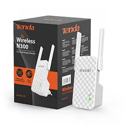 Tenda A9 Verstärker N300 – 300 Mbit/s Repeater mit 2 Antennen, große Abdeckung, WPA/WPA2, kompatibel mit WLAN-Routern