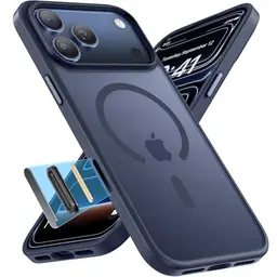 Miracase Hülle für iPhone 17 Pro mit MagSafe - Militärschutz, Stoßfest & Kratzfest, Matt-Blau