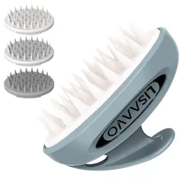 LISAAVO Haarmassagegerät, Kopfhautmassager für Wachstum, Shampoo Bürste für Männer und Frauen, Schwarz Grau