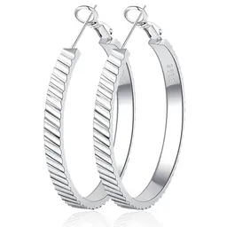 RANKEEF Große Silber Creolen für Damen - Minimalistisch & Hypoallergen