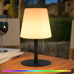 uuffoo Kabellose LED Tischlampe – Warmweiß & RGB, USB-C Aufladbar, Ideal für Camping, Garten & Balkon (Schwarz)