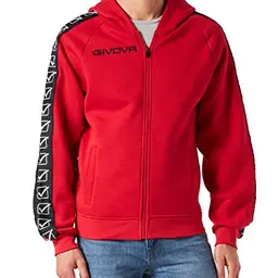 Givova Unisex Full Zip Sweatshirt, Rot, Größe M