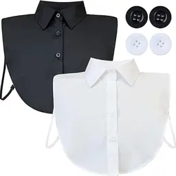 Abnehmbarer Hemdkragen für Damen - Fake Collar in Weiß oder Schwarz für Büro und Alltag