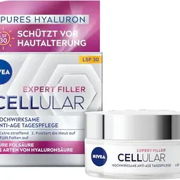NIVEA Cellular Expert Filler Anti-Age Tagespflege LSF 15 - Aufpolsternde Gesichtscreme mit Hyaluronsäure (50 ml)