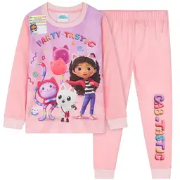 Gabby's Dollhouse Schlafanzug für Mädchen, Warmes Pyjama Set (2-3 Jahre, Rosa)