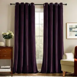 Deconovo blickdichte Samtvorhänge, 175x140 cm, Dunkelviolettrot, 2er Set