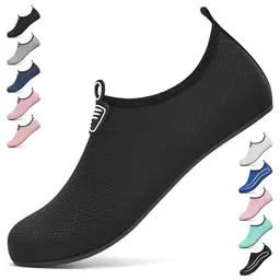 BARFULKER Wasserschuhe Damen & Herren, Neoprenschuhe & Strandschuhe, Aquaschuhe, Schwimmschuhe, Barfuß, Leicht, Schwarz, 43 EU