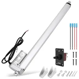 WODHMIEY 1500N Elektrozylinder 450mm DC 12V mit manuellem Schalter für Fensteröffner und Möbel