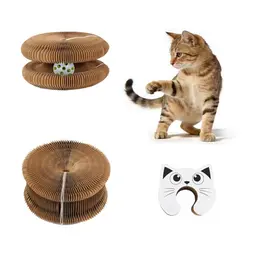 Kratzbrett für Katzen - 2-in-1 faltbares Katzenkratzbrett mit Glöckchen zum Strecken, Kratzen und Entspannen
