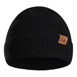 DANISH ENDURANCE Merino Mütze - Warme Wintermütze, Unisex, Schwarz, One Size