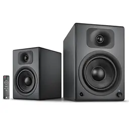 wavemaster TWO PRO stone gray – Regallautsprecher-System mit Bluetooth-Streaming und Fernbedienung, dunkelgrau