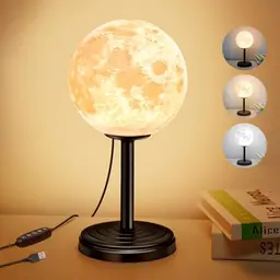 Kangtaixin 3D Mondlicht Tischlampe mit Ständer, Nachtlicht für Zuhause, Büro & Schlafzimmer, ideales Geschenk für Frauen und Kinder