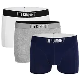 CityComfort Herren Boxer Shorts 3er Pack Mehrfarbig, S-4XL