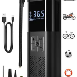 SERVOMASTER Elektrische Luftpumpe - Tragbare Akku Fahrradpumpe für Fahrrad, Auto und Motorrad (150 PSI)