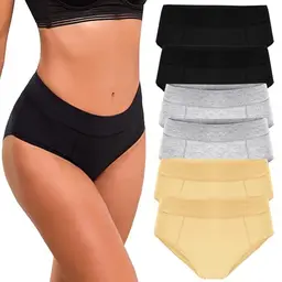 Bresdk Damen Unterhosen Baumwolle Bequeme Atmungsaktive Culotte im Mehrpack XL