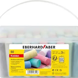 Eberhard Faber Straßenkreide 50er Eimer - 8 leuchtende Farben