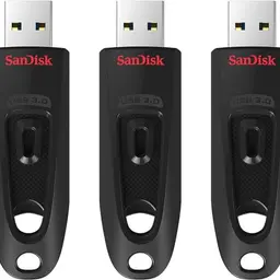 SanDisk Ultra USB 3.0 64 GB Flash-Laufwerk 3er-Pack, sicherer Passwortschutz, schnelle Übertragung