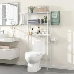 MallCreaty Toilettenregal, 3-stufig, platzsparend, weiß