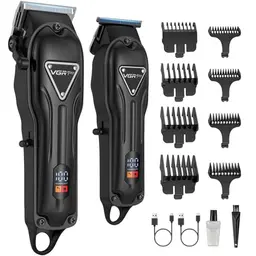 VGRPRO Haarschneidemaschine, kabelloser Haarschneider & Trimmer für Herren, langanhaltender Akku, geeignet für Familie, Barber & Friseur (Schwarz)