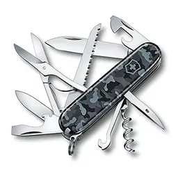 Victorinox Huntsman Schweizer Taschenmesser, Multitool mit 15 Funktionen, Navy Camouflage