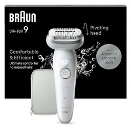 Braun Silk-épil 9 Epilierer für Damen, schwenkbarer Kopf, Wet & Dry, seidig-glatte Haut, Made in Germany