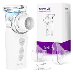 FEELLIFE Inhalator für Erwachsene und Kinder, tragbarer Nebelvernebler, leise unter 25 dB, wiederaufladbar