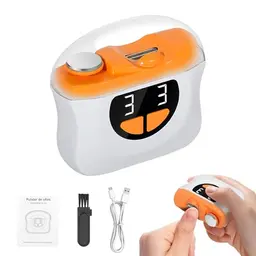 Elektrischer Nagelknipser mit LED Licht - 2 in 1 Nagelschneider und Nagelschleifer für Kinder und Erwachsene (Orange)