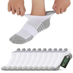 FALARY Herren Sneaker Socken 10 Paar Weiß - Atmungsaktive Kurzsocken für Sport