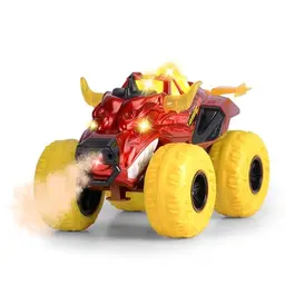 Dickie Toys Flaming Fire Monster Auto - Monstertruck ab 3 Jahre mit Dampf-Funktion, Gummireifen, Licht & Sound
