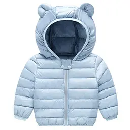 Ultraleichte Babyjacke mit Kapuze für den Winter - Blau, 3-4 Jahre