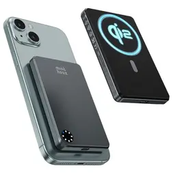 Minthouz Qi2 MagSafe PowerBank 5000mAh, 20W USB-C, 15W Schnellladung, kompatibel mit iPhone und Samsung