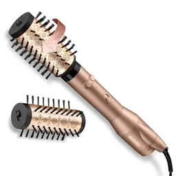 BaByliss Big Hair Rotierende Warmluftbürste mit Ionen-Technologie, 2 Aufsätzen (50mm & 40mm), 2 Temperaturen, Kaltstufe, champagner