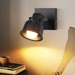 GBLY 1-flammiger Deckenstrahler Schwarz: Vintage Wandleuchte Retro Küchenlampe für Wohnzimmer und Büro (ohne Leuchtmittel)