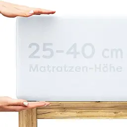 Wolkenfeld Spannbettlaken 200 × 220 cm für Matratzen bis 40 cm – Weiß