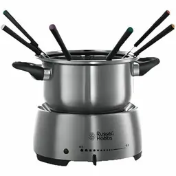 Russell Hobbs Fiesta Fondue Set – Elektrofondue für Käse, Schokolade oder Öl mit 6 Gabeln und 1,2 l Edelstahl-Topf