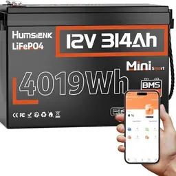Humsienk 12V 314Ah LiFePO4 Lithium Batterie mit Bluetooth - idealer Ersatz für AGM Gel Batterie, 3840Wh für Wohnmobile und Solaranlagen