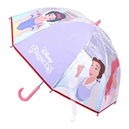 Cerdá Disney Prinzessin Transparente Kinderregenschirm - Manuelle Öffnung, Windschutz - Lila, Lizenzierte Ware