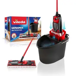 Vileda Ultramax 2in1 Bodenwischer Set mit Eimer und Mikrofaserbezug für alle Hartböden