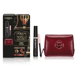 L'Oréal Paris Make-up-Tasche mit Mascara und Teleskop-Lift in Bordeauxrot