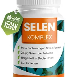 Selen hochdosiert 200µg - Vegan, ohne unerwünschte Zusatzstoffe, 365 Tabletten