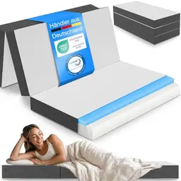 ELONEO Premium Klappmatratze 120x200 cm, 15 cm hoch, ideal für Gäste und Reisen
