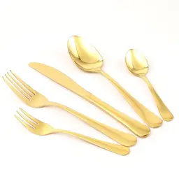 TANTOMI 30-teiliges Edelstahl-Besteck Set für 6 Personen, spülmaschinenfest, Gold