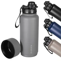 Picnico® Edelstahl Trinkflasche 1L – auslaufsicher & BPA-frei für Outdoor und Fitness
