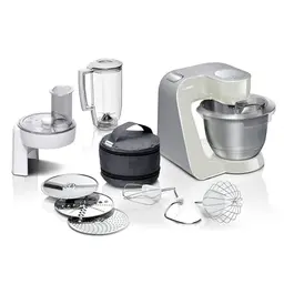 Bosch Küchenmaschine Serie 4 mit 3,9 L Edelstahl-Schüssel und Mixer, 1000 W, grau