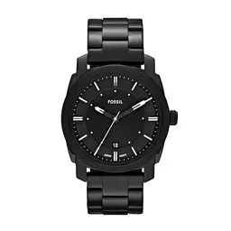Fossil Herren Uhr - Quarz, Schwarz, 42mm, Edelstahl- oder Lederarmband