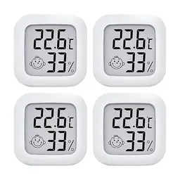 PNGOS Digitales Thermo-Hygrometer, 4er Set für Innenräume, Temperatur- und Luftfeuchtigkeitsmesser